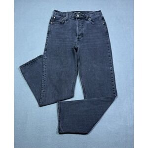 Denim Forum Jeans Womens 26x28 The Arlo Highrise Straight Black ButtonFly USA